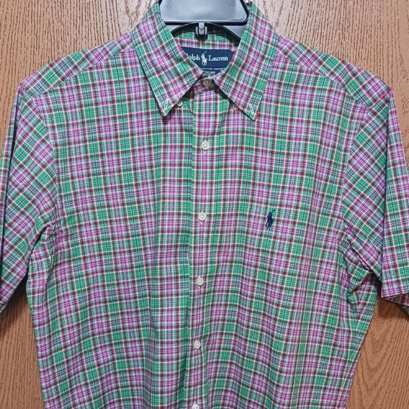 Polo (Ralph Lauren Shirt)-(Red/Green-Plaid)-(Size M)-(Pre-owned)-$30.00 - Picture 2 of 4